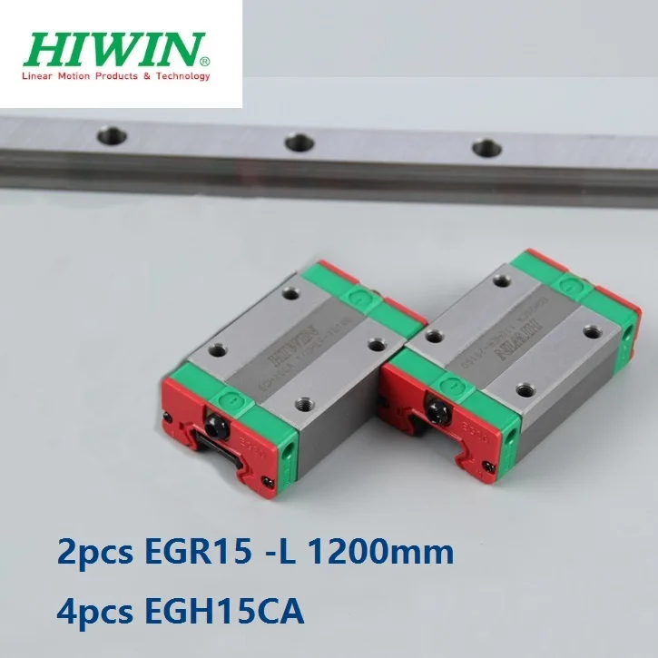 

2pcs origial Hiwin rail EGR15 -L 1200mm linear guide + 4pcs EGH15CA carriage blocks for CNC router
