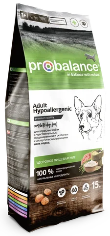 Корм для собак Probalance гипоаллергенный 15 кг