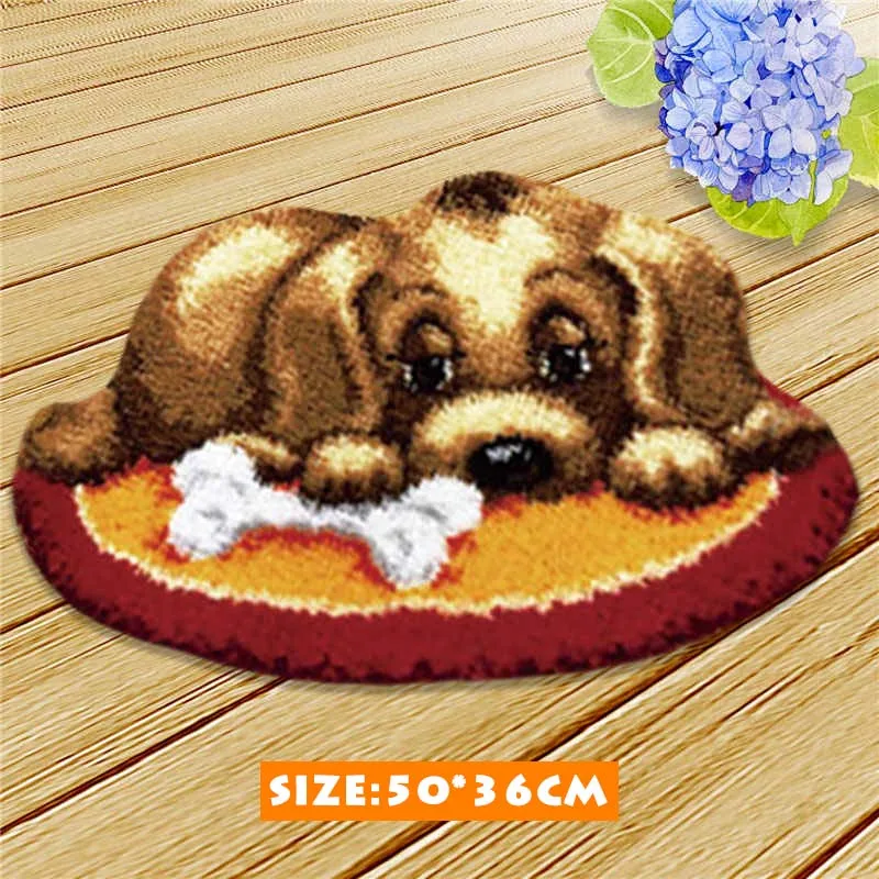 ZD096 Кошка Собака защелка крюк Kussen Bloem комплект Almofadas Smyrna Knooppakket Klink Haak Kleed Bloemen наборы Diy рукоделие коврик вышивка 3D - Цвет: ZD096