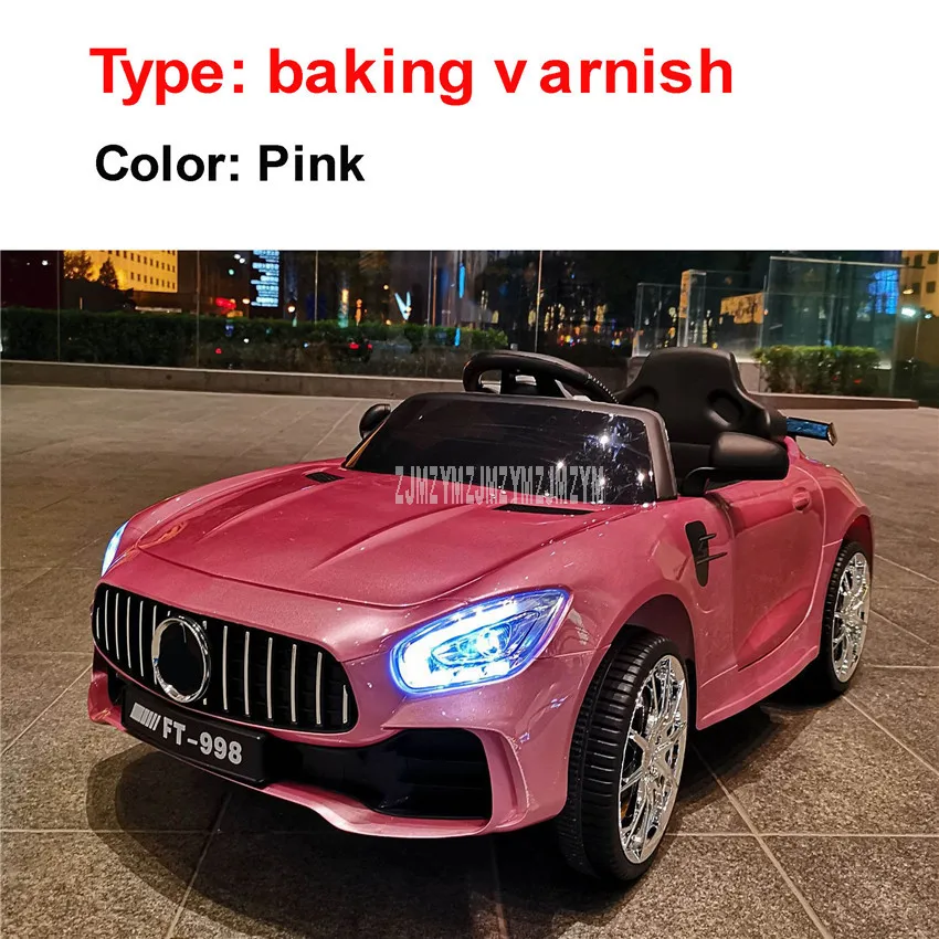 baking varnishPink Электромобиль для детей, Детский автомобиль, пульт дистанционного управления с usb-разъемом для детей 1-3-6 лет, игрушечный автомобиль с четырьмя колесами, может управлять - Цвет: baking varnishPink