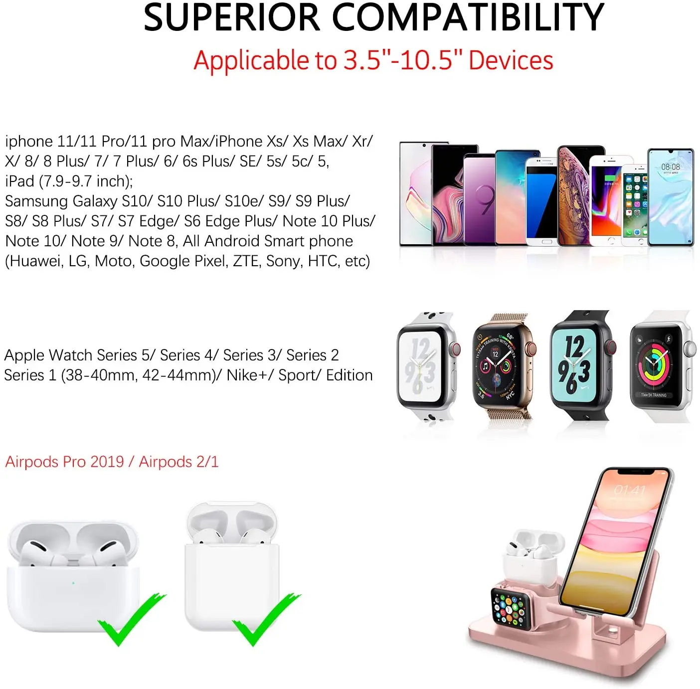 3 in 1 desktop phone charge for iphone 12 13 pro 8 11max xr xs usb chargerfor watch airpods iwatch apple dock station dock free global shipping