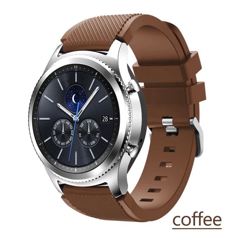 coffee 22 мм ремешок для часов samsung Galaxy watch 46 мм 42 мм active 2 gear S3 Frontier ремешок huawei часы gt спортивный браслет 20 - Band Color: coffee