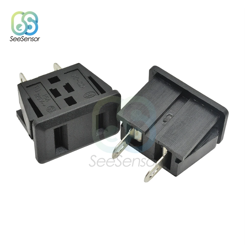 5 шт. AC 15A 125V 2 Pin US Plug Панель Крепление розетка питания черный | Обустройство дома