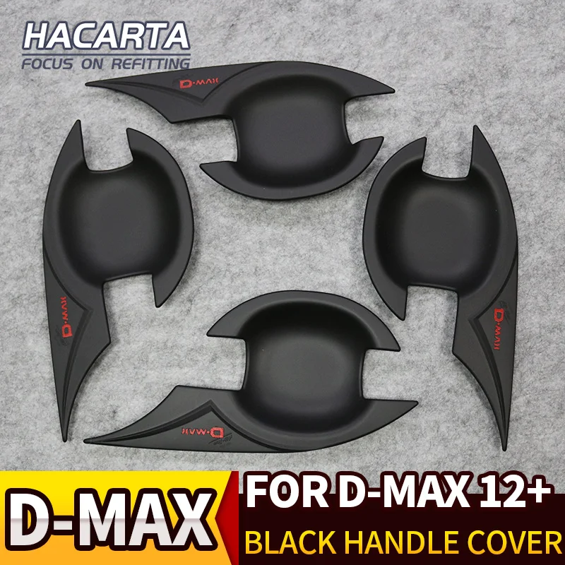 2012- ISUZU D-MAX черная ручка Крышка DMAX ручка отделка дверная ручка крышка ABS черная крышка красные буквы аксессуары