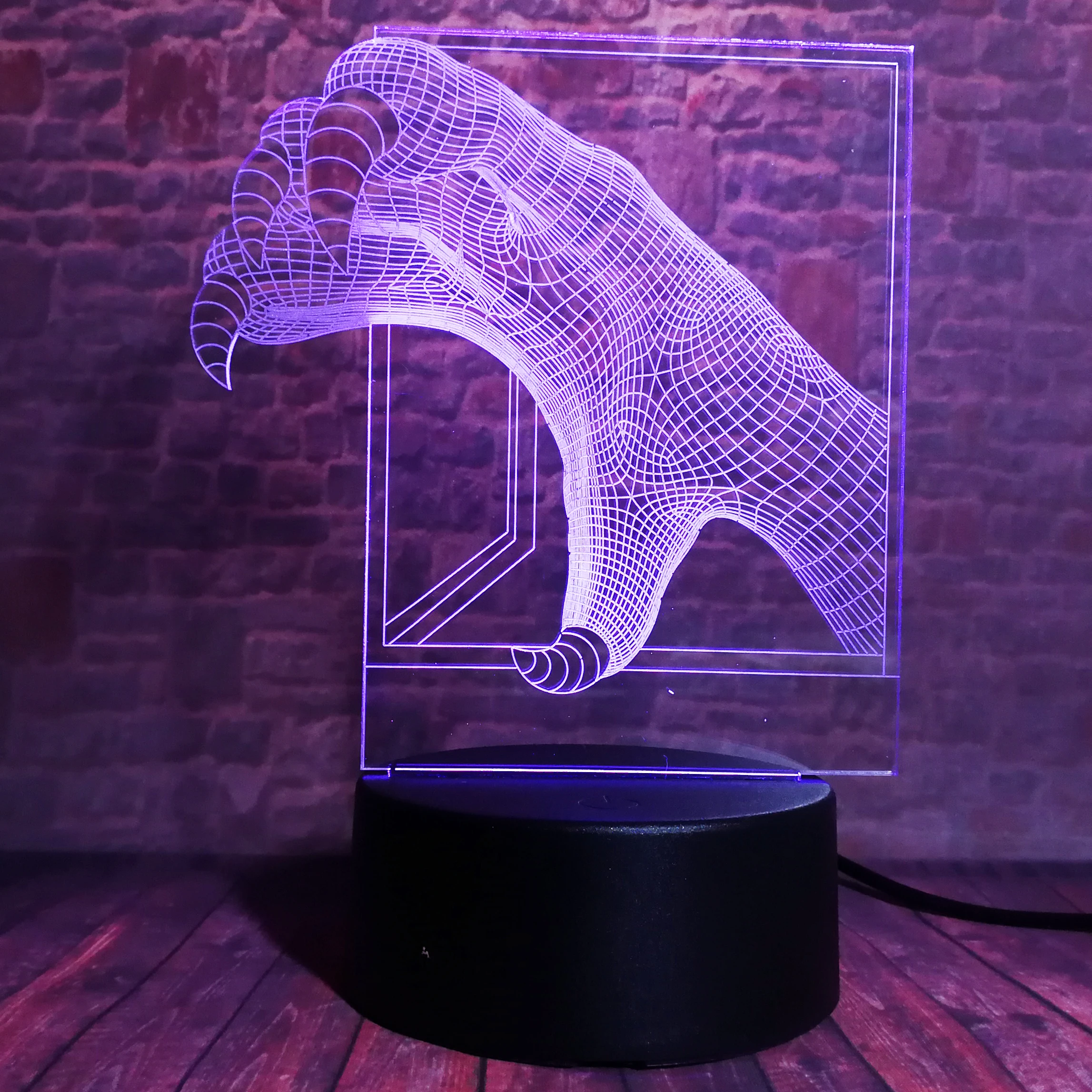 Amroe 3D Динозавр коготь LED голограмма 7 видов цветов Изменение животных Лапа дракона