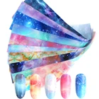 Фольга для переноса ногтей со звездами, маникюрные наклейки для ногтей, 10 шт.