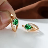eparbers elegant oval cut emerald green birthstone clip earrings trendy wedding earrings for women promise engagement jewelry