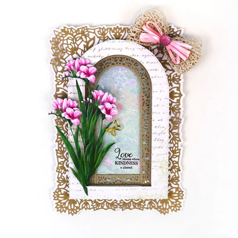 Elliptical Rectangular Flower Frame Metal Cutting Dies Scrapbooking Album Paper DIY Card decoration Craft Embossing Die Cuts | Дом и сад