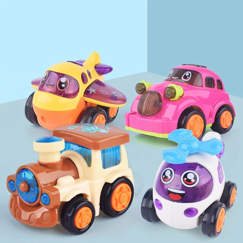

Drop Resistant Cartoon Car Car Airplane Train Helicopter Four-Piece Children's Toy