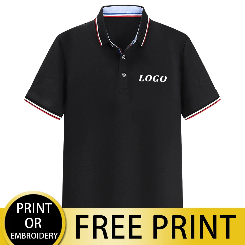 

Cust Company Custom Polo Shirts Can Print Logo Pictures Embroidery Men’s And Women’s Personalized Design Tops T-shirts Striped C