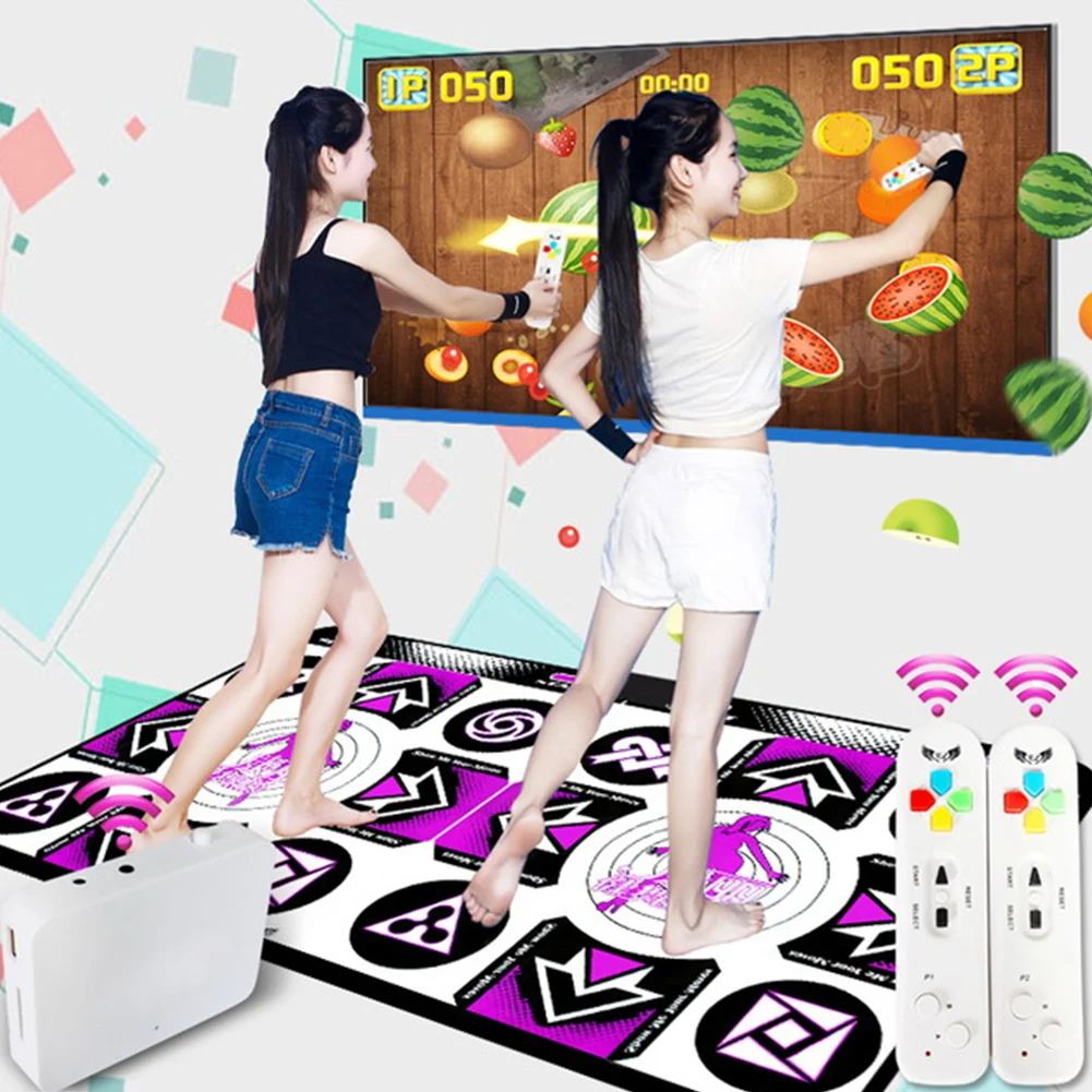 

PVC Remote Controller Limbs Eyes Coordination With Wireless Receiver Double Players Plug And Play Dance Mat Birthday Gift