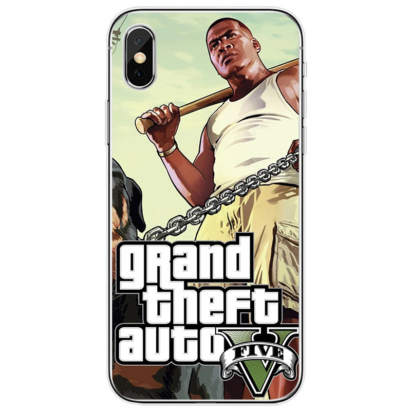 Grand Theft Auto GTA V Cover Soft Silicone TPU Phone Case For iPhone 5 5S SE 6 6plus 7 8 plus X XS XR Max 11 Pro | Мобильные