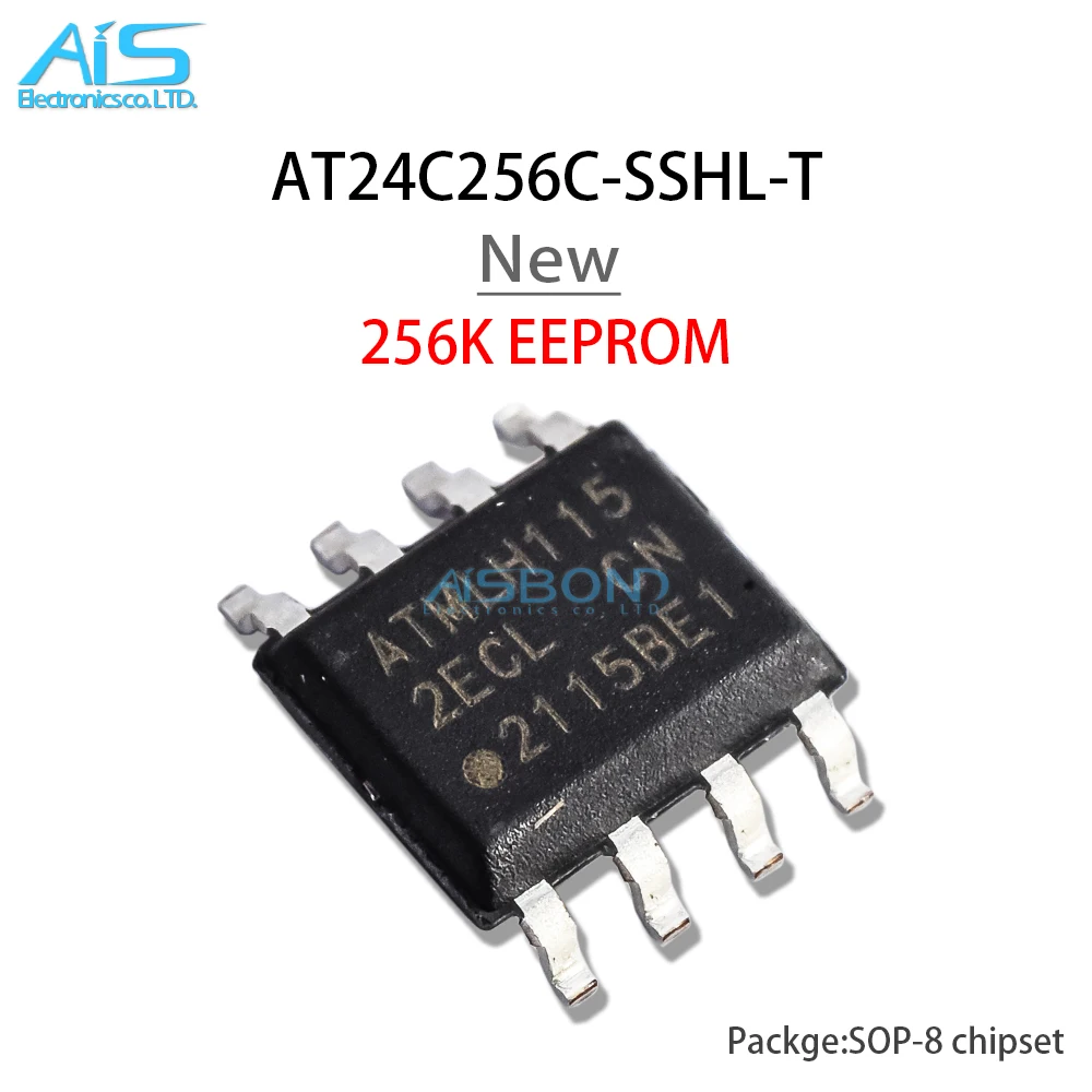 10Pcs/Lot New AT24C256C-SSHL-T AT24C256C-SSHL AT24C256C SOP8 Mark ATMLH 2ECL 256K Two-wire Serial EEPROM
