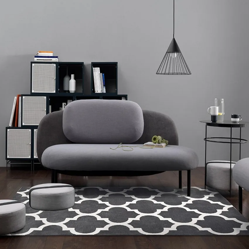 Марокканский серый ковер в геометрическом стиле современный дизайн идеально
