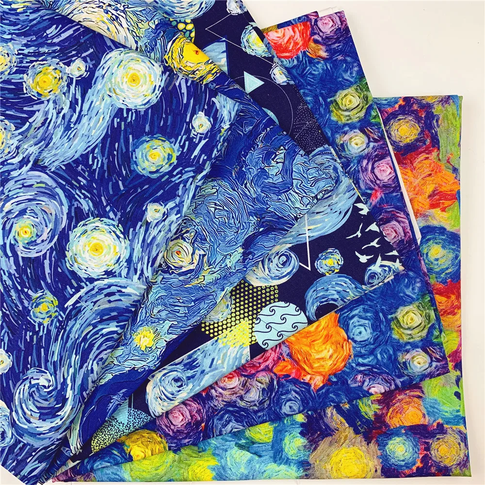 Wide110cm Классический рисунок замок Звездная ночь ткань 100% хлопок лоскутное шитье