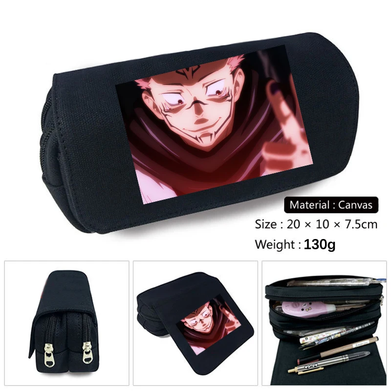 

Чехол для карандашей с двойной молнией и мультипликационным принтом