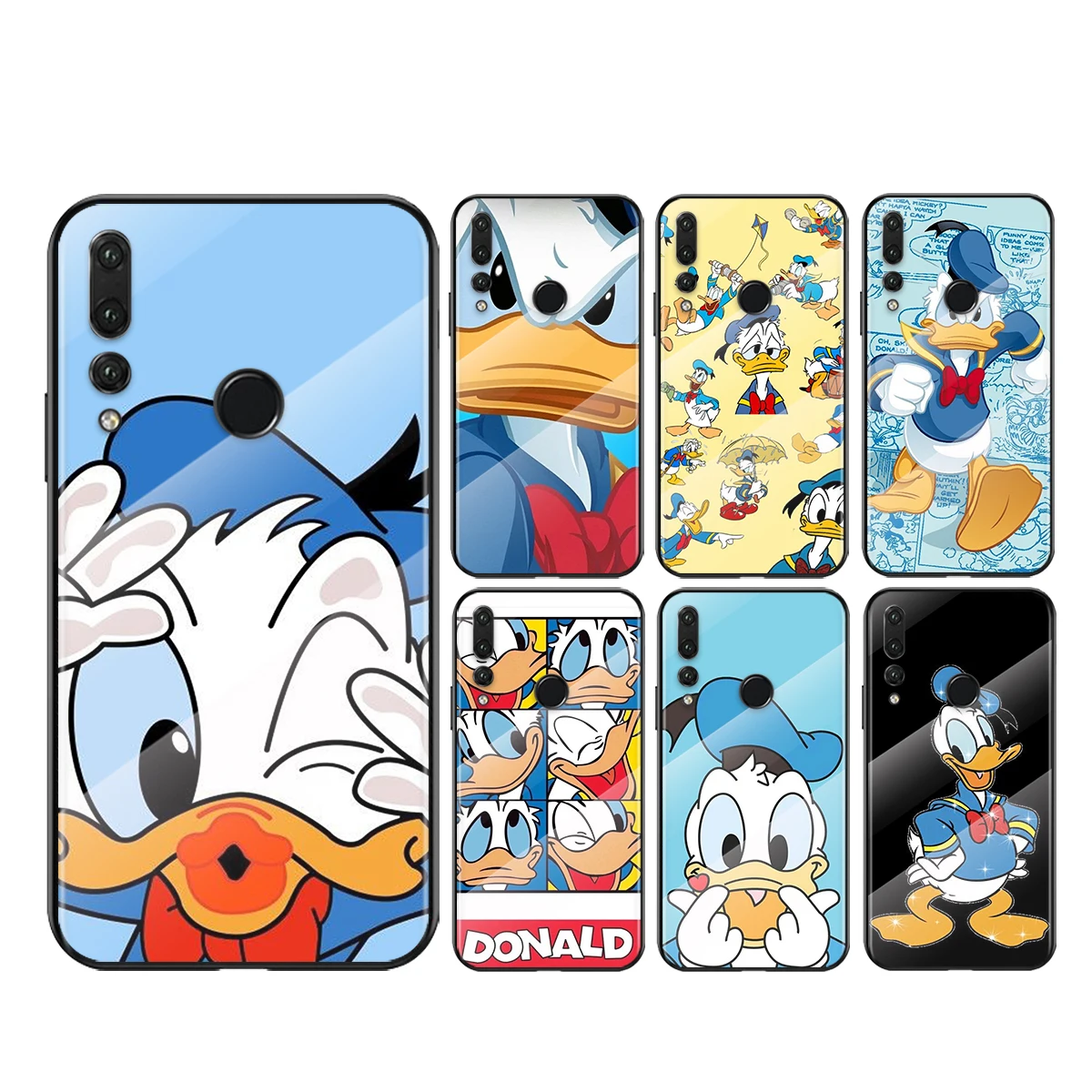 

Tempered Glass Cover Luxury Disney Donald Duck For Huawei Honor 30 9X 20 10 8X Lite Pro Plus Shockprook Phone Case
