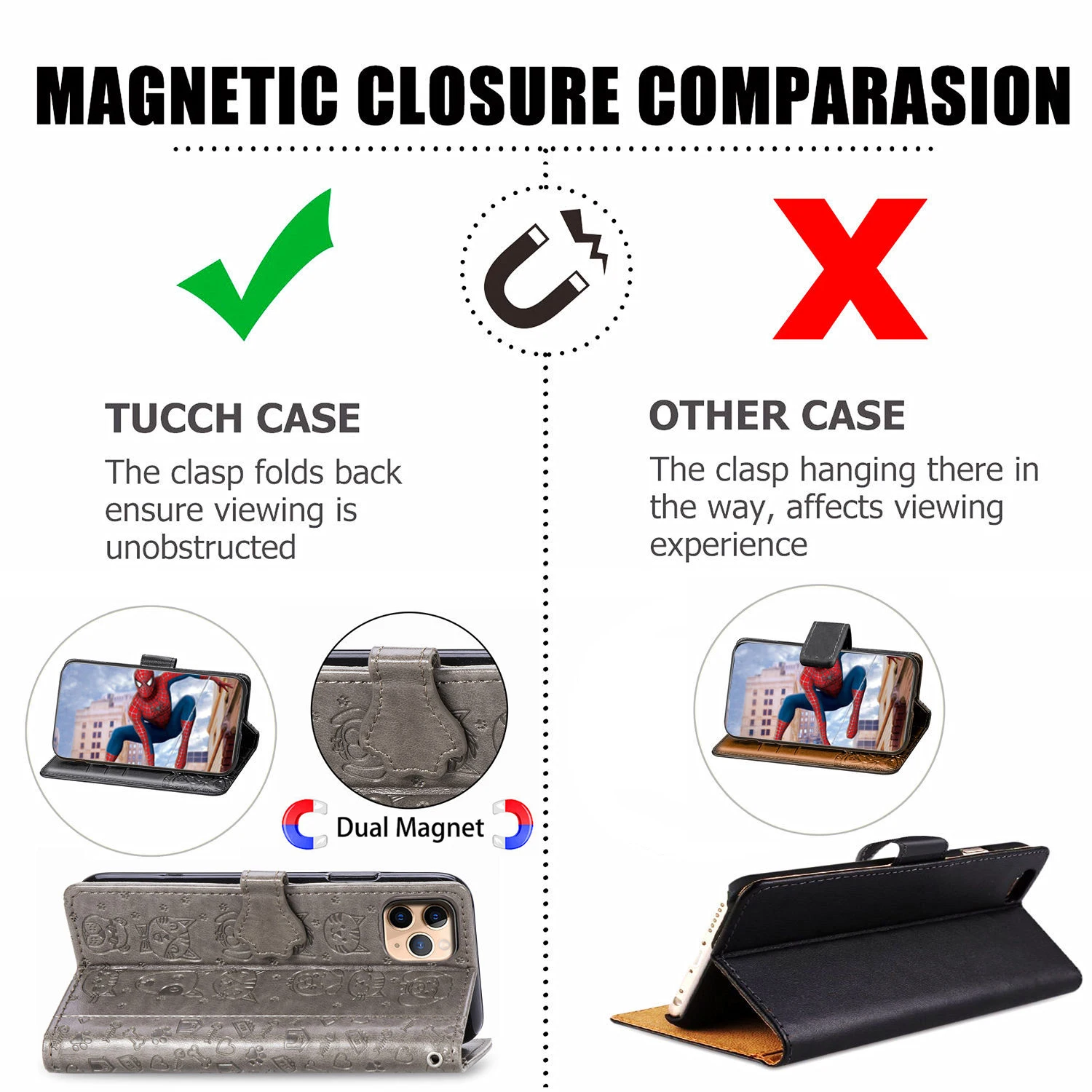 Чехол книжка из искусственной кожи с мультяшным котом для estuche Samsung A50S облегающие