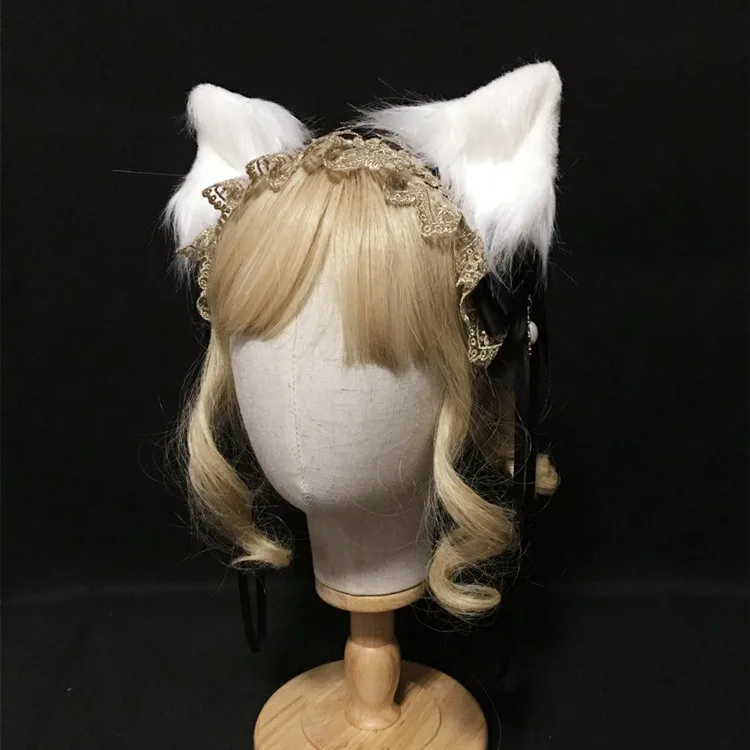

Cat Ears Anime Lolita Hair Accessories Ears Cosplay Kawaii Wig Gothic Headdress Kawaii Accessories Handiwork Head Band