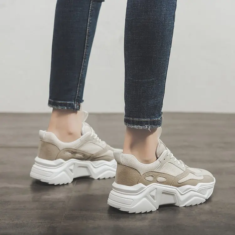 Pantshoes удобные дышащие сетчатые тренажеры, не сужающиеся книзу женские Сникеры на платформе 5 см Повседневная Женская прогулочная обувь