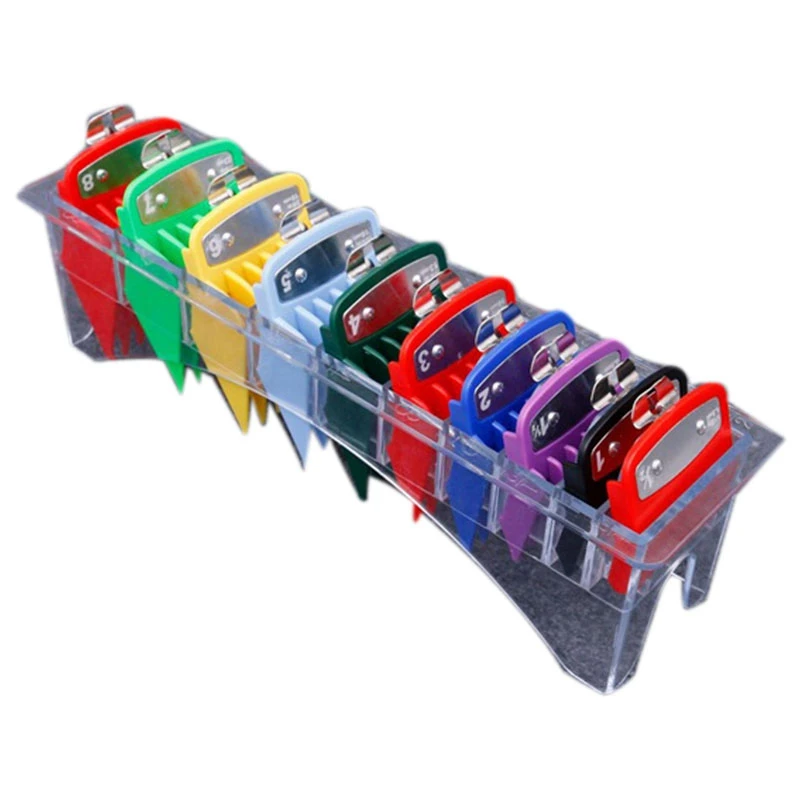 

10Pcs Barber Shop Styling Comb Sets Transparent Clipper Hair Limit Comb Trimmer Attachment Hairdresser Hair Clipper