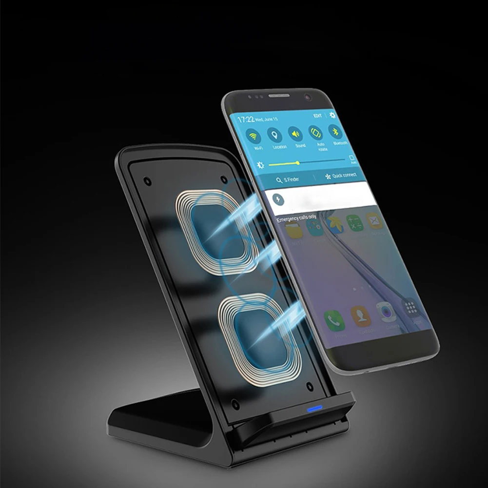 Настольное универсальное быстрое зарядное устройство с 2 катушками 10 Вт 15 |