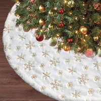 white christmas tree skirt plush faux fur xmas tree carpet merry christmas tree snowflake ornament new year navidad home decor