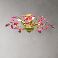 led postmodern colorized agate designer chandelier lighting hanging lamp lustre lamparas de techo for foyer