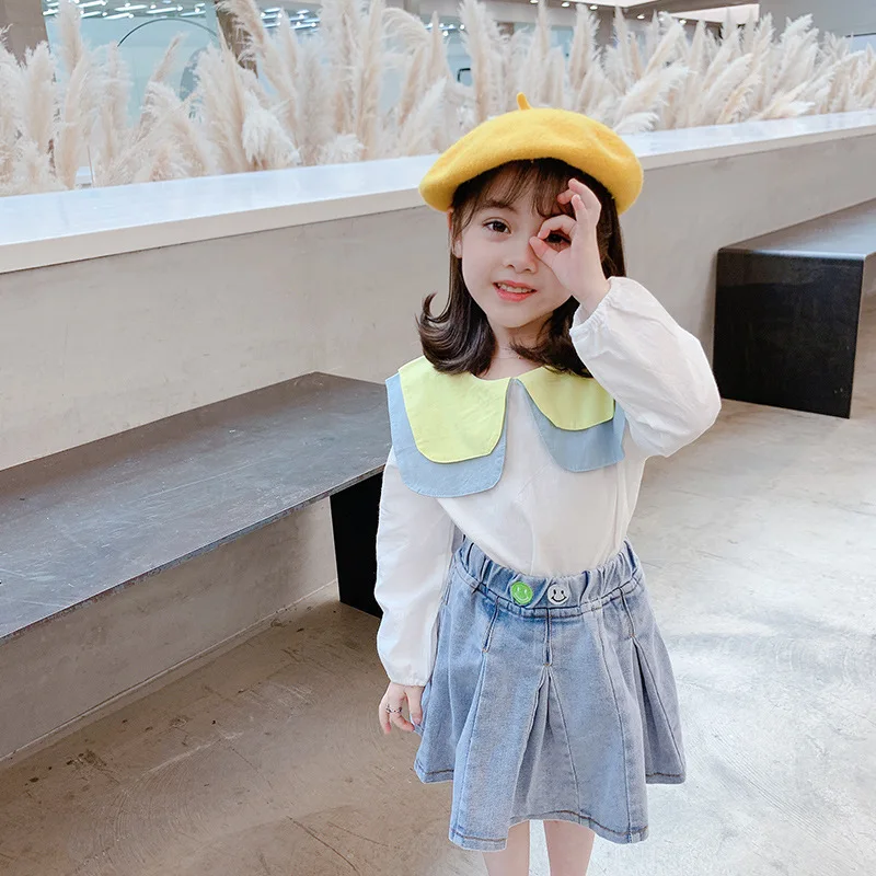 

Блузка для девочек, топы для маленьких девочек, рубашка в стиле пэчворк для девочек, детская одежда, одежда на весну и осень, детская блузка в...