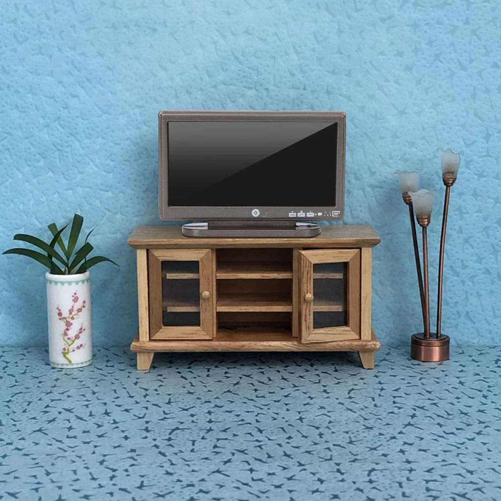 

1:12 Doll House TV Remote Control Simulation Miniature Furniture Dollhouse Living Room Decoration Television