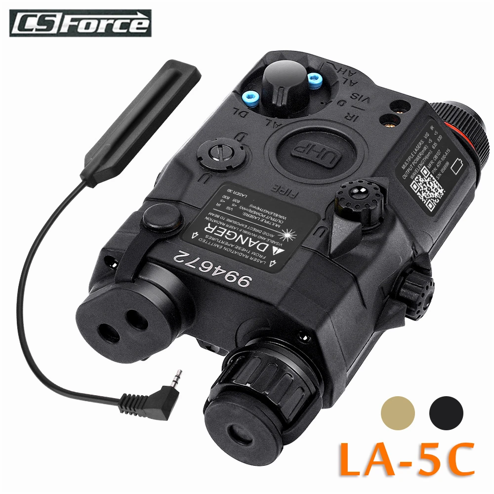Airsoft LA-5C PEQ 15 Battery Box Adjustable Red Dot Laser+ Flashlight+ IR Night Vision Weapon Light PEQ 20mm Hunting Gun Light