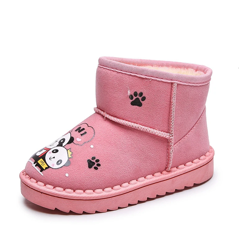 CNFSNJ/зимние детские ботинки с рисунком панды плюшевые зимние для девочек