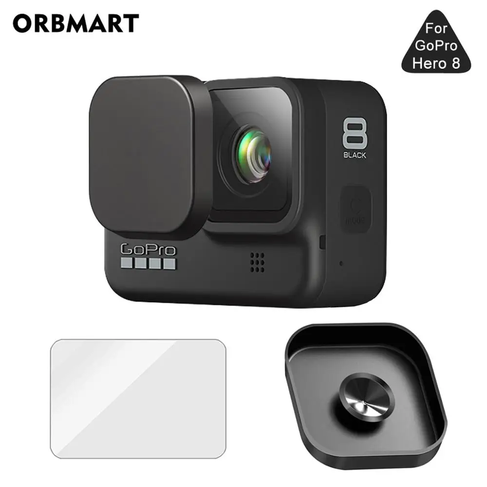 Защитная крышка для объектива силиконовая Крышка чехол GoPro Hero 8 черное закаленное