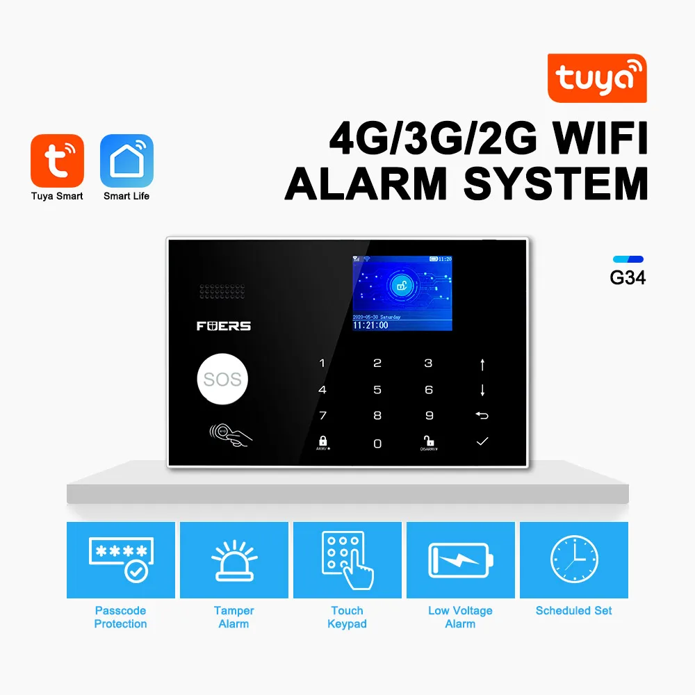 Беспроводная GSM сигнализация FUERS G34 для дома умная система охранной сигнализации