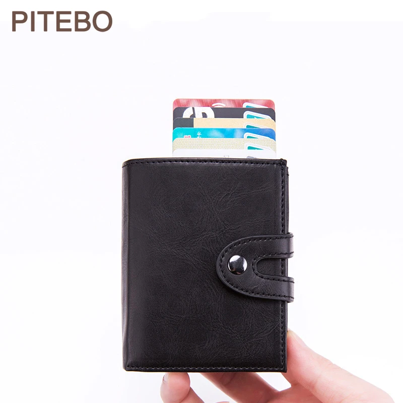 

PITEBO Business Fashion Men's high-grade portable business card box creative business card box ladies leather business card bag