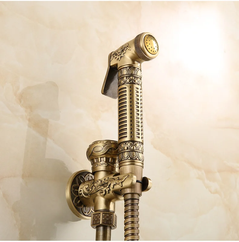Латунный античный смеситель для биде настенный латунный Смеситель унитаза