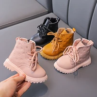 winter girls boots children shoes autumn warm plush kids snow boots toddler fashion leather embossing non slip ankle short boots