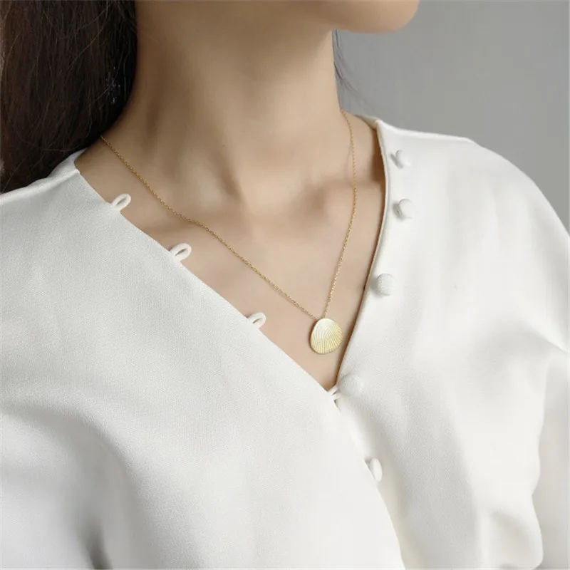 Женское ожерелье с подвеской в виде ракушек из серебра 925 пробы | Украшения и