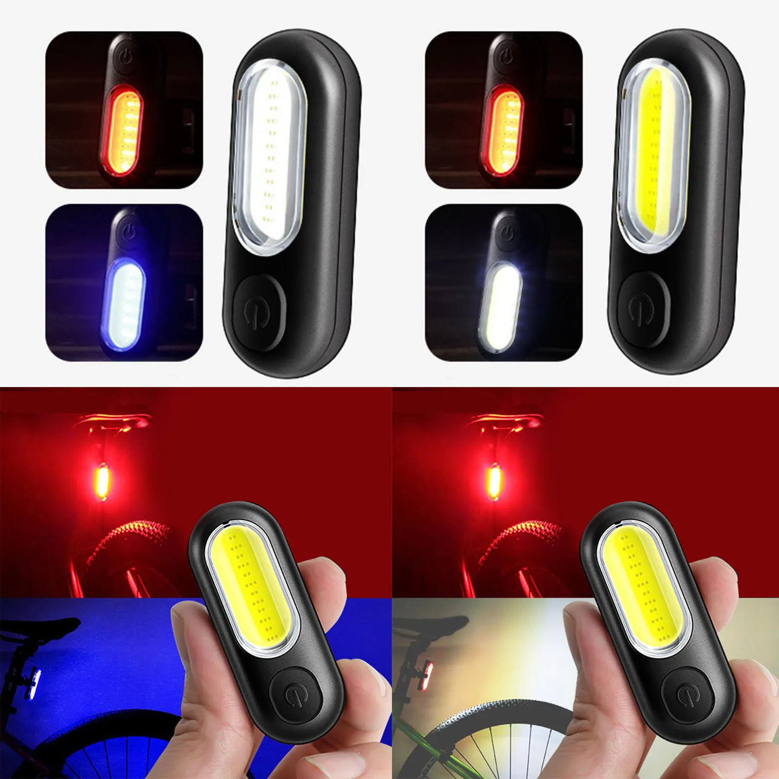

Bike Taillight USB Charging Bicycle COB Llight Camping Cycling Flashlight