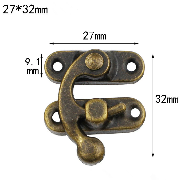 10 шт. мини пряжка для коробки античный бронзовый железный замок застежка крючок