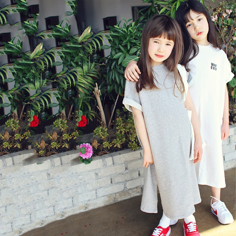 Классическое платье для девочек 2021 Летнее Детское хлопковое детей