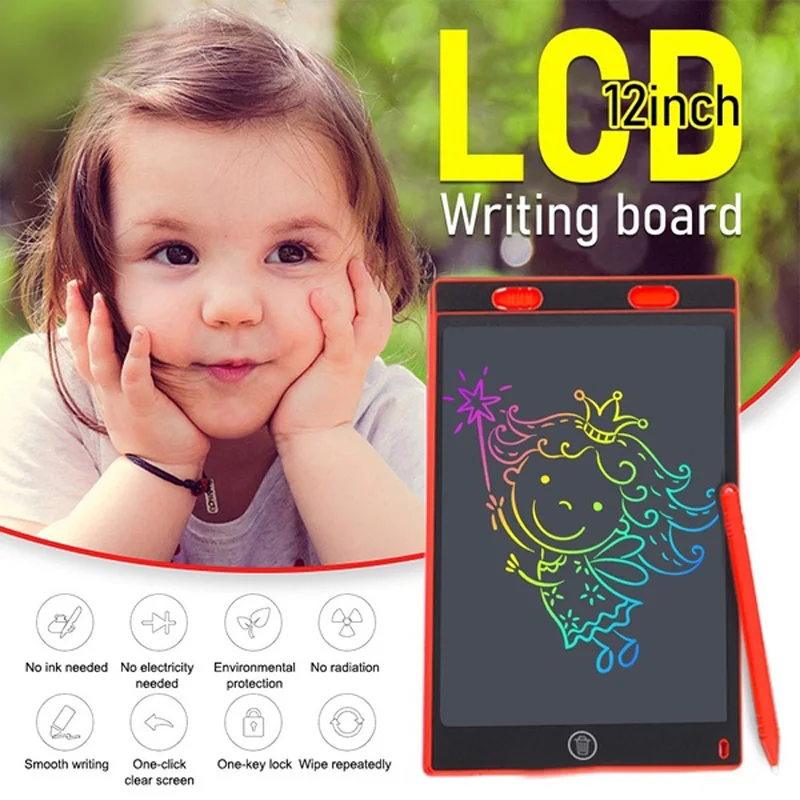 

Colorful LCD Writing Tablet 12 Inch Electronic Digital Electronic Graffiti Drawing Board Doodle Pad Handwriting Gift For Kids