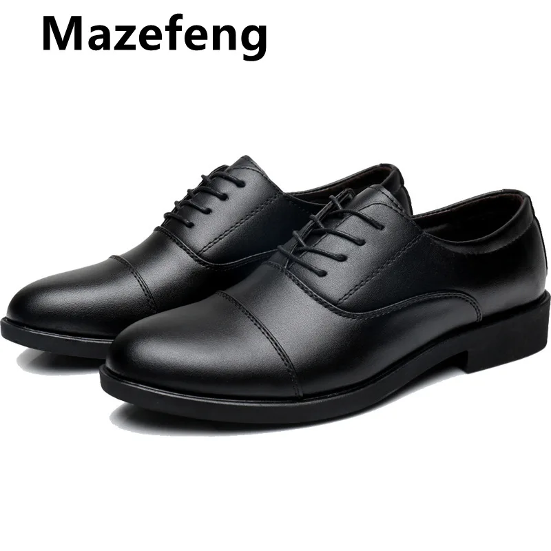 Новинка 2019 модная весенне-осенняя мужская кожаная обувь Mazefeng Мужская