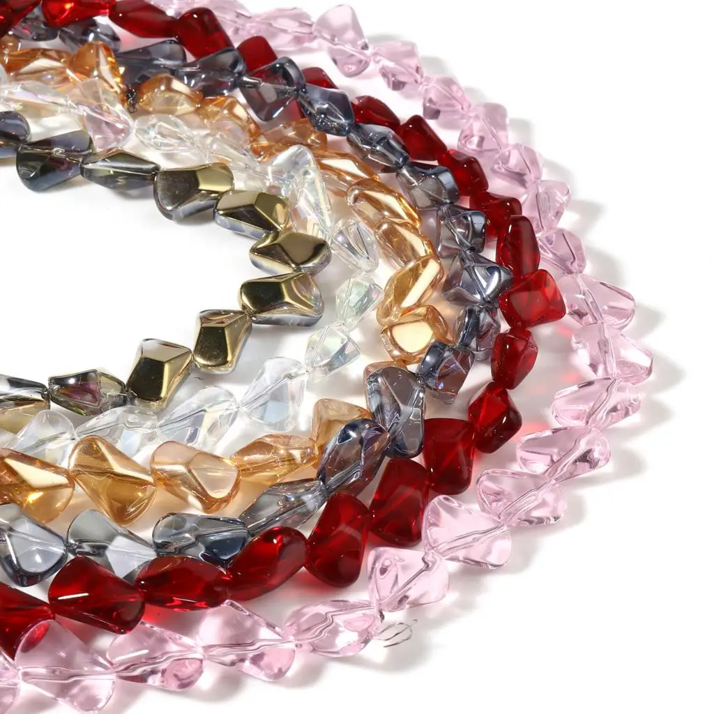 

Multicolor Glass Beads Irregular Loose Spacer Beads DIY Making Bracelets Jewelry Gifts 16mm x 10mm,1Strand (Approx 47PCs/Strand)