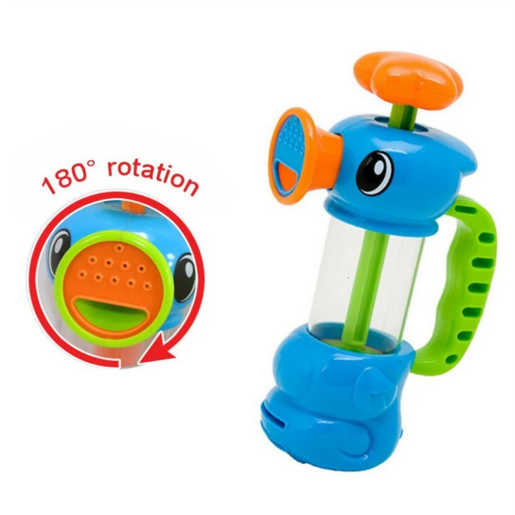 Baby Shower игрушки для ванной для Для детей Ванна, бассейн гиппокамп Спрей Водяной насос пляжные игрушки образовательные подарки