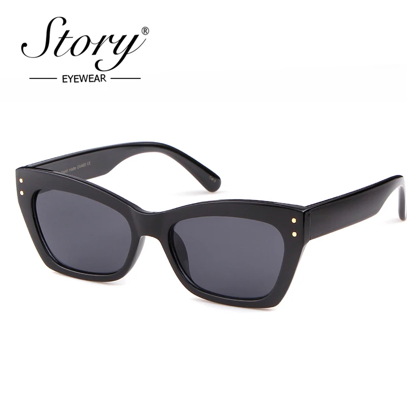 Очки солнцезащитные женские квадратные с заклепками в винтажном стиле|designer