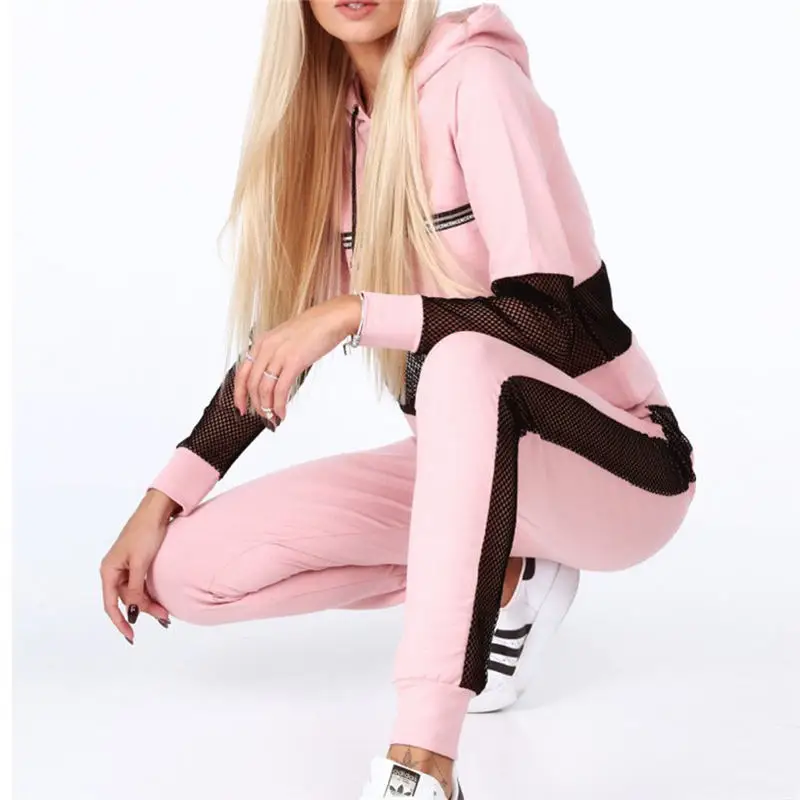 Женский спортивный костюм спортивная одежда сетчатая комплект из 2 предметов для