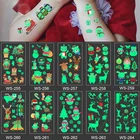 10 шт. светящаяся Татуировка Хэллоуин вечерние Мультяшные рождественские временные руки стикер одноразовые водонепроницаемые татуаж временный