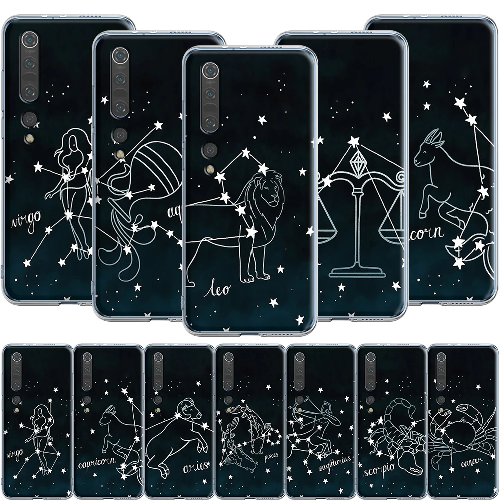 Силиконовый чехол с 12 созвездиями зодиака для Xiaomi MI Note 10 A3 A2 A1 9T 9 8 6 Max 3 SE Pro Lite Pocophone