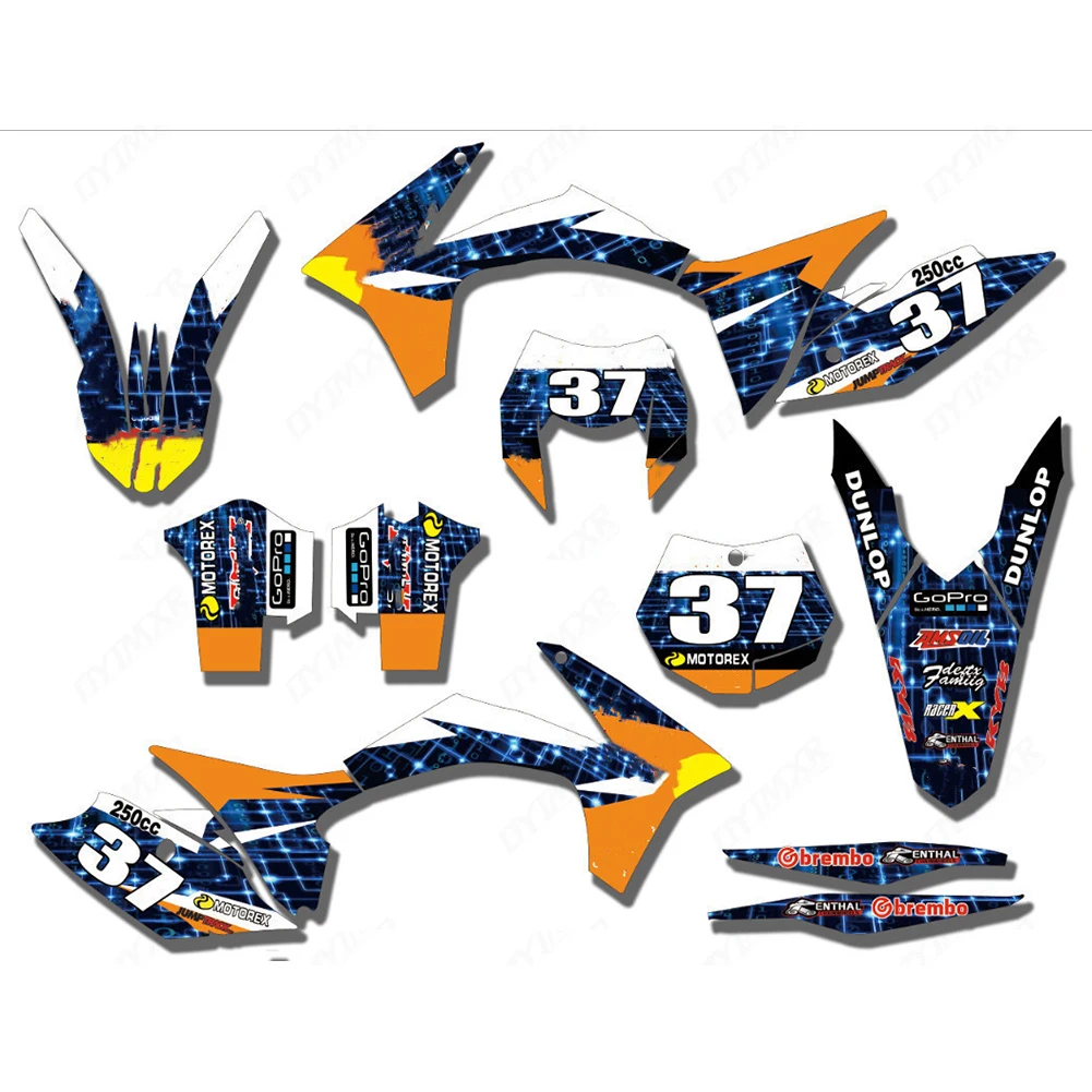 Полный набор графических наклеек TEAM для KTM 125 200 250 300 350 450 500 SX SXF 2011 2012 EXC 2013 XC |